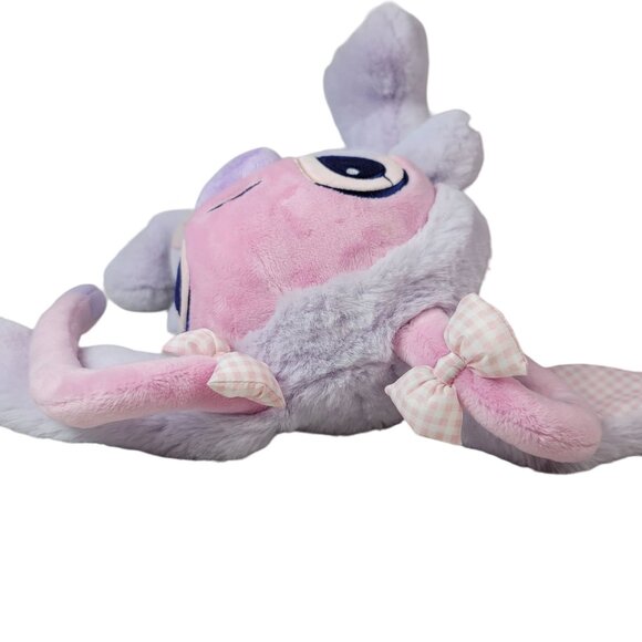 Disney Angel Plush Toy Purple Pink 12" Stitch Girlfriend Stuffed Gingham Bow NWT - Picture 6 of 11